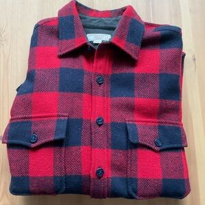Classic Red and Black Plaid Men's Button Down Shirt